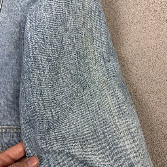 Vintage 70s Levi’s Split Tail Denim Chore Jacket Men’s XL Blue Orange Tab - Picture 10 of 10